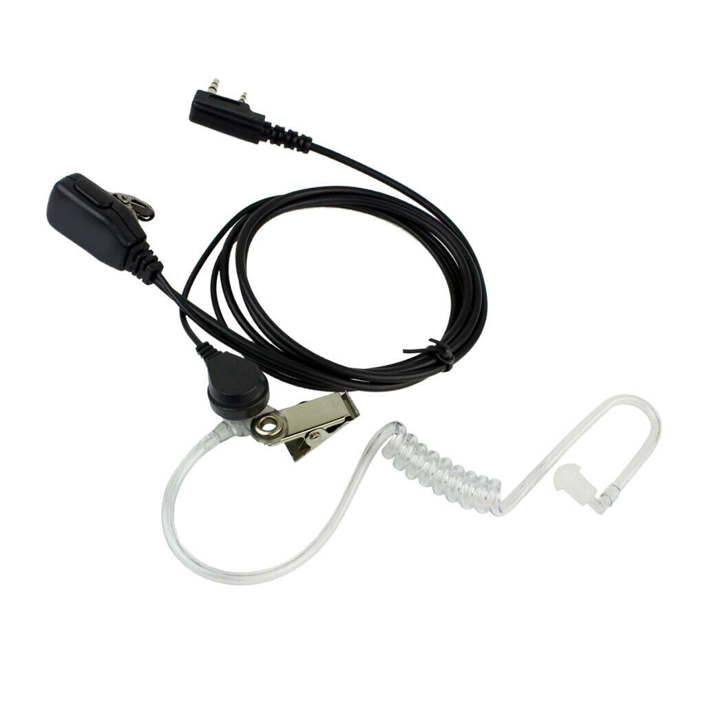 2 Pin Acoustic Tube Earpiece Mic Walkie Talkies Earpiece Radio for