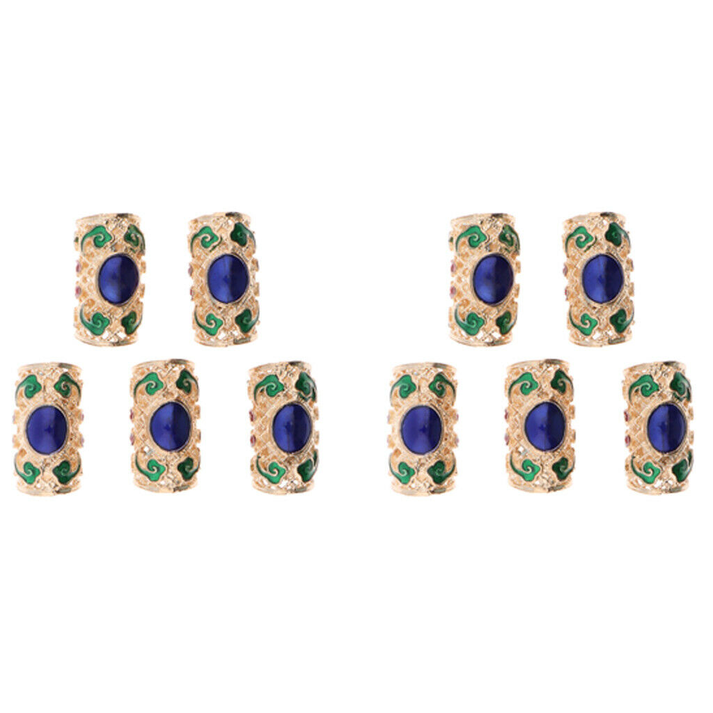 10x Aluminum  Hair Cuff Hair Styling DIY Braiding Rings Clips Tubes