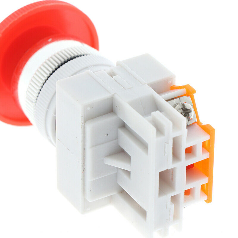 1Pc Red Mushroom Cap Normally Closed Emergency Stop Push Switch Button10A LAA WF