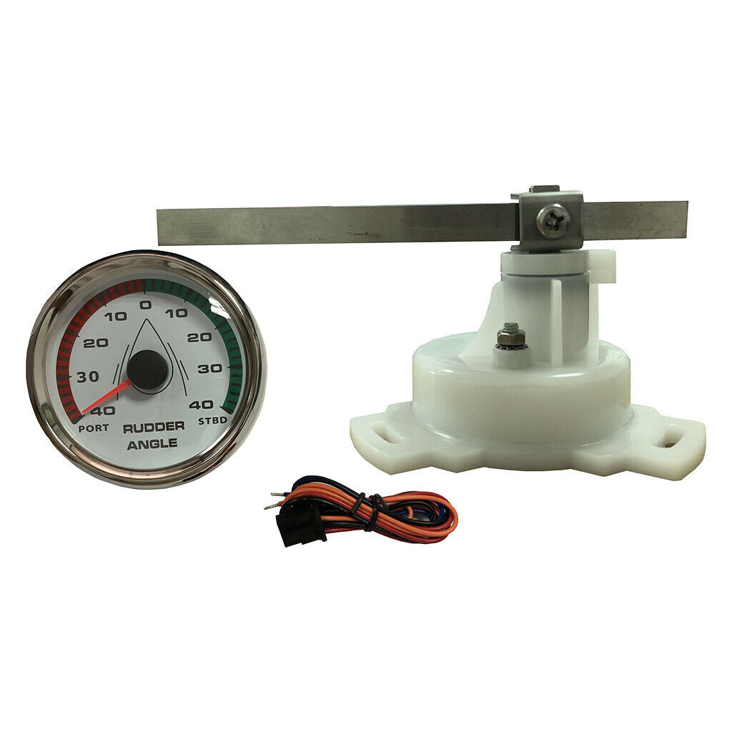 85mm Marine Boat Rudder Angle Gauge with Sensor 0-190Ω 9-32V White Dial