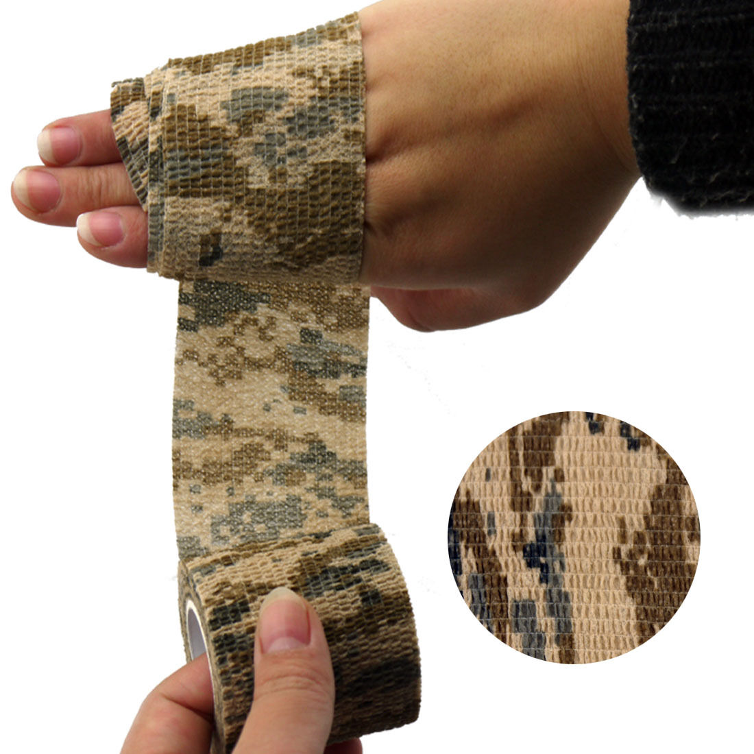 5PCS Waterproof 5CM x4.5M Desert Camouflage Outdoor Hunting Camping Stealth Tape