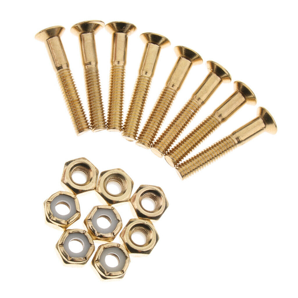 8 Sets 1.1inch Longboard Skateboard Truck Mounting Hardware Screws Bolts Set