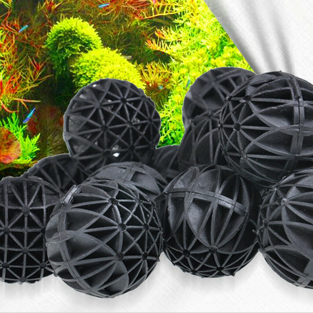 10pcs Auqarium Bio Balls Fish Pond Filter Fish Tank Filtration Black 36mm