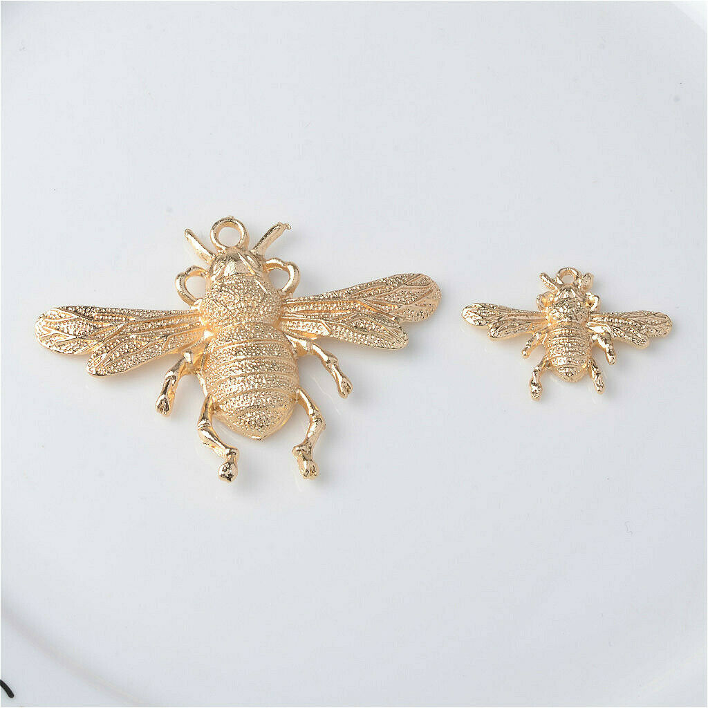 6pcs Metal Bee Shape Flatback Sewing Button Garment Bags Decor Applique