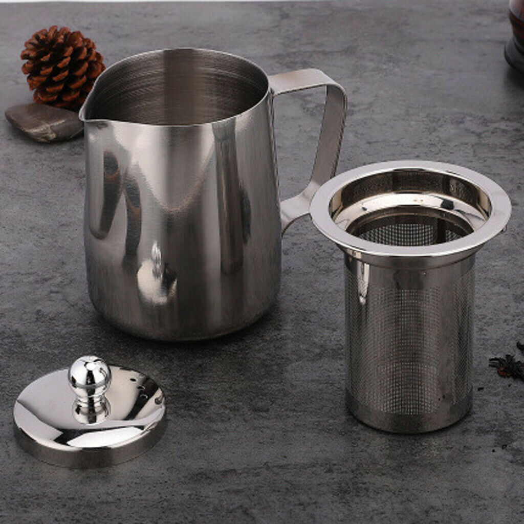 Stainless Steel Teapot Loose Tea Leaf Infuser Tea Pot Coffee Hot Water Pot 1L