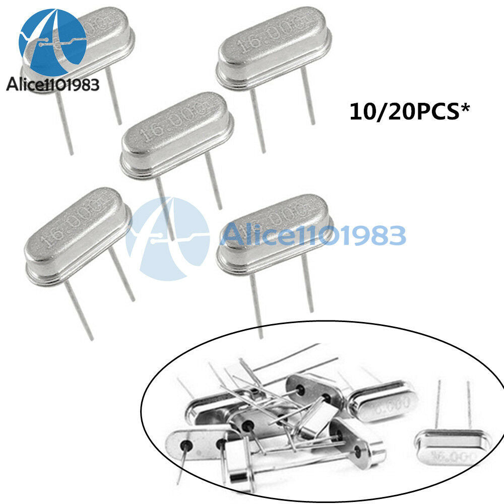 20Pcs16MHz 16.000MHz 16M HZ HC-49S Inline Feet Passive Crystal Oscillator 20pF