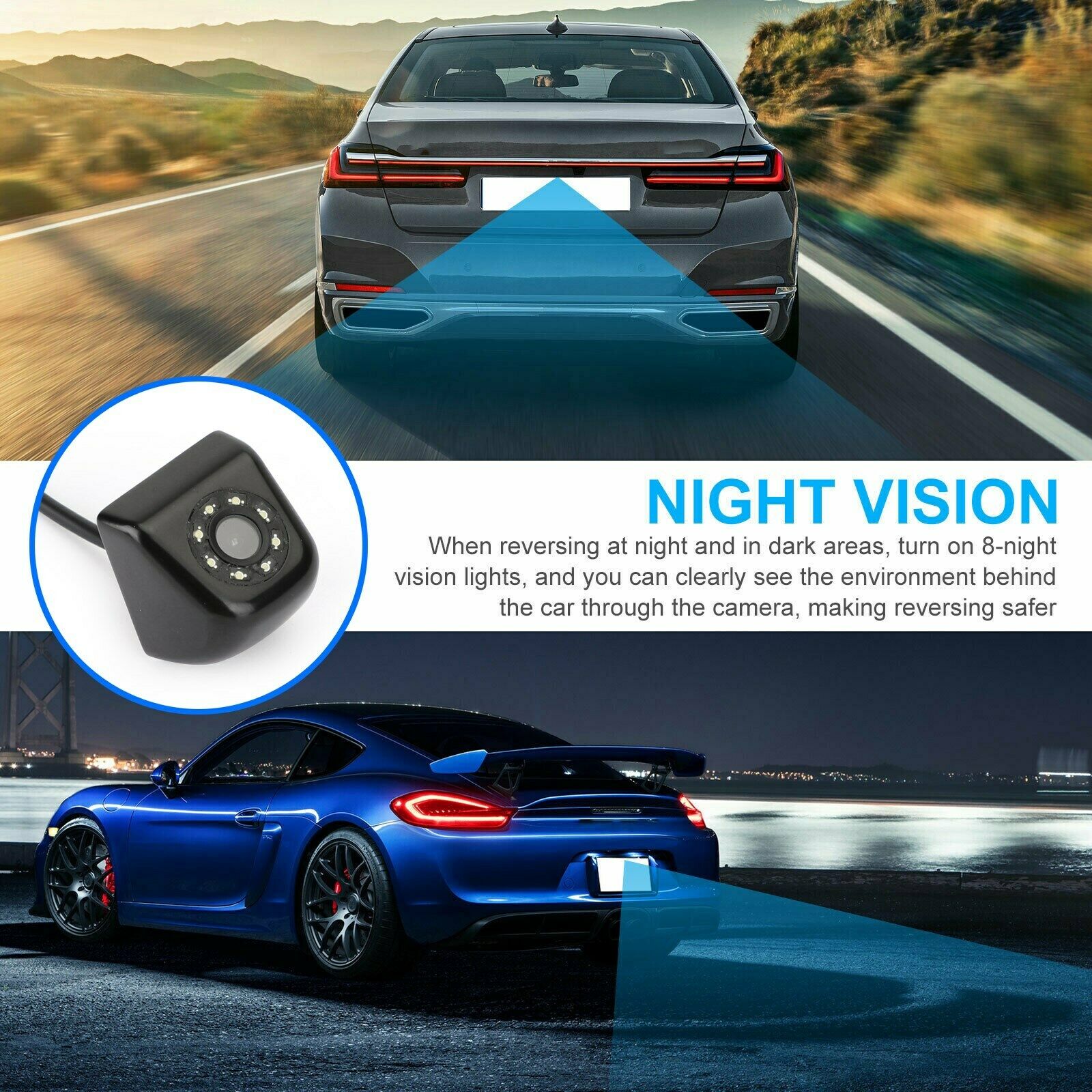 Wireless Rear View Reverse Backup Parking Camera Waterproof Night View CMOS CN