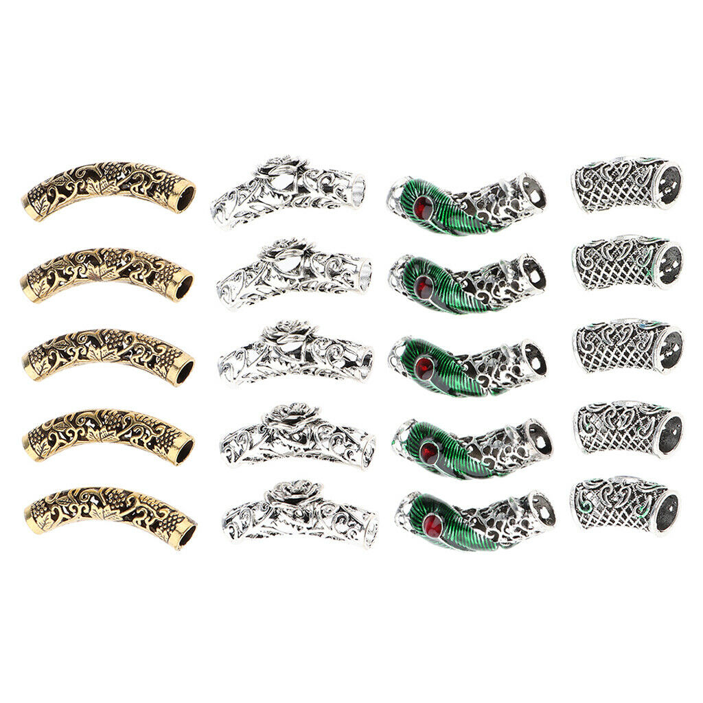 Set of 20 Viking Beads Hair Beards Decors Bracelet Pendant Jewelry Making