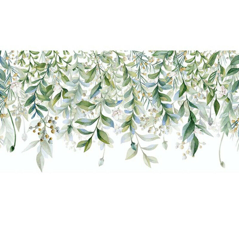 Green Leaves Wall Stickers For Bedroom Living Room DIY Wall Decals Door Mu~A Kt
