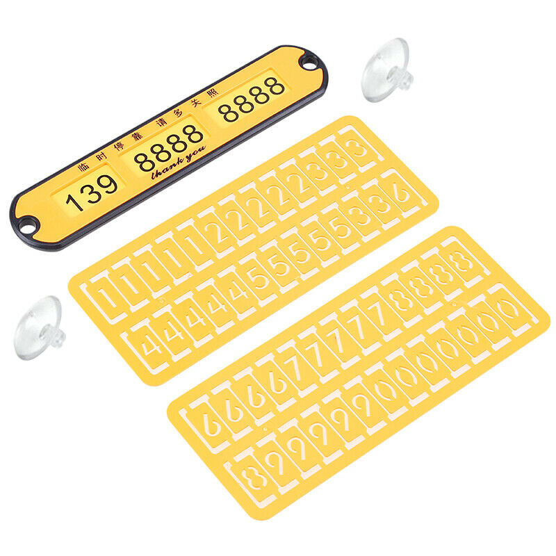 3X Car Auto Temporary Parking Card Luminous Phone Number Plate Crafts Sucker