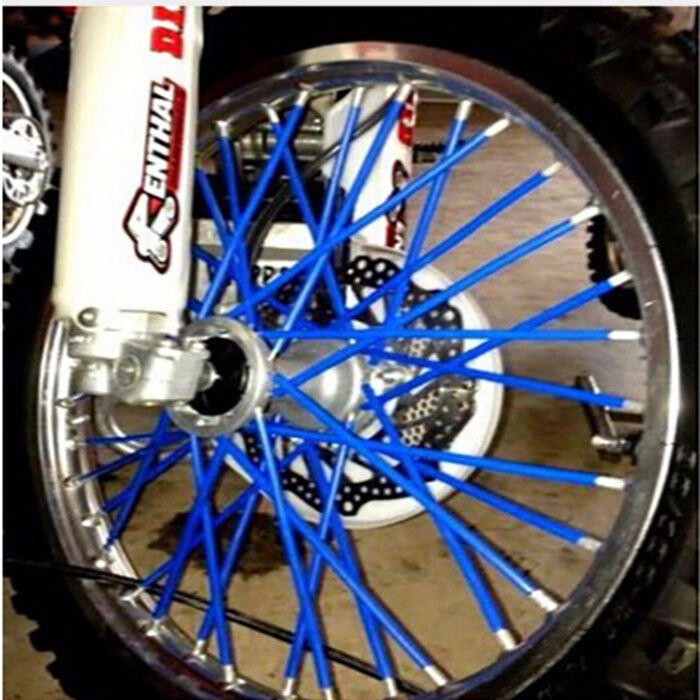 Motocross Dirt Bike Enduro Wheel Rim Spoke Skins Cover FOR BMW BLUE