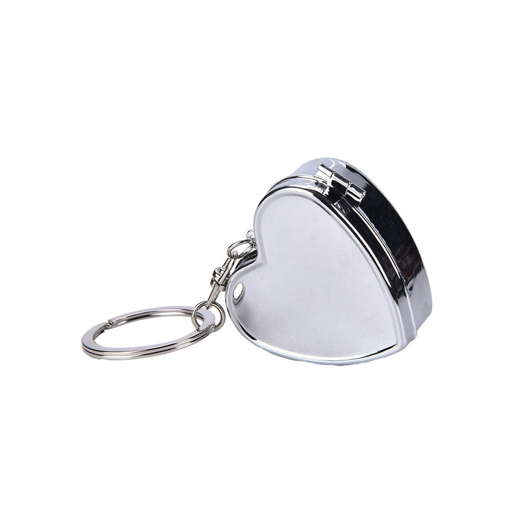 Metal Heart Travel Pill Box Medicine Container Case Storage Holder Keychai.l8