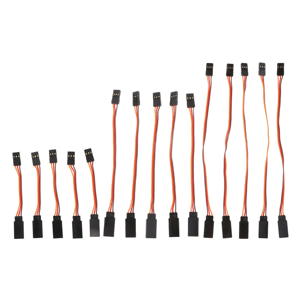 15x 3 Pins Male to Female Servo Extension Lead Wire Cable for Futaba JR