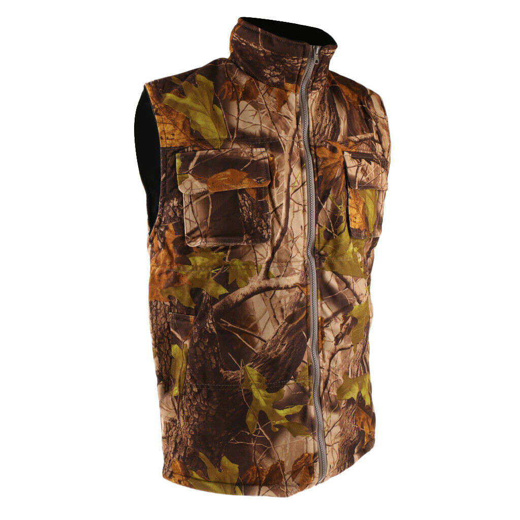 Men's Thermal Soft Fleece Camo Vest for Outdoor Hunting Hiking Climbing