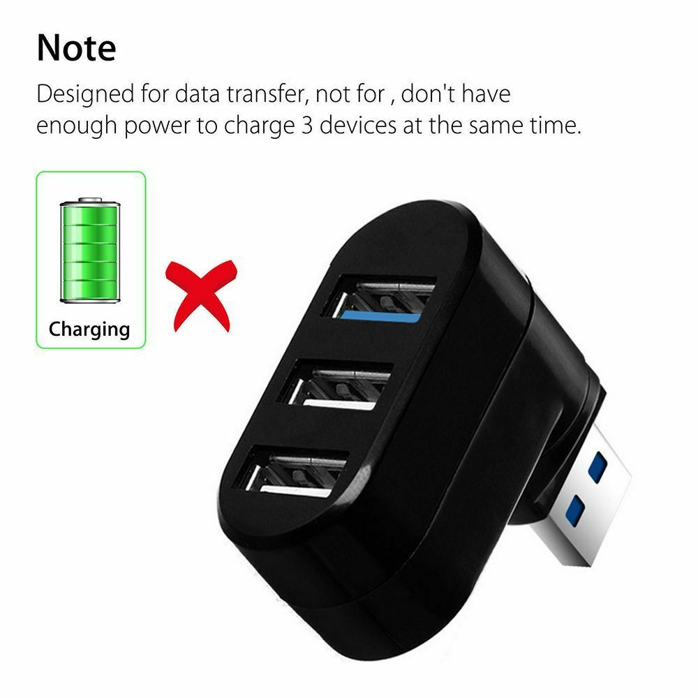 Speed Mini Data Transfer USB 3.0 Hub Adapter Splitter Box 3 Ports For PC Laptop