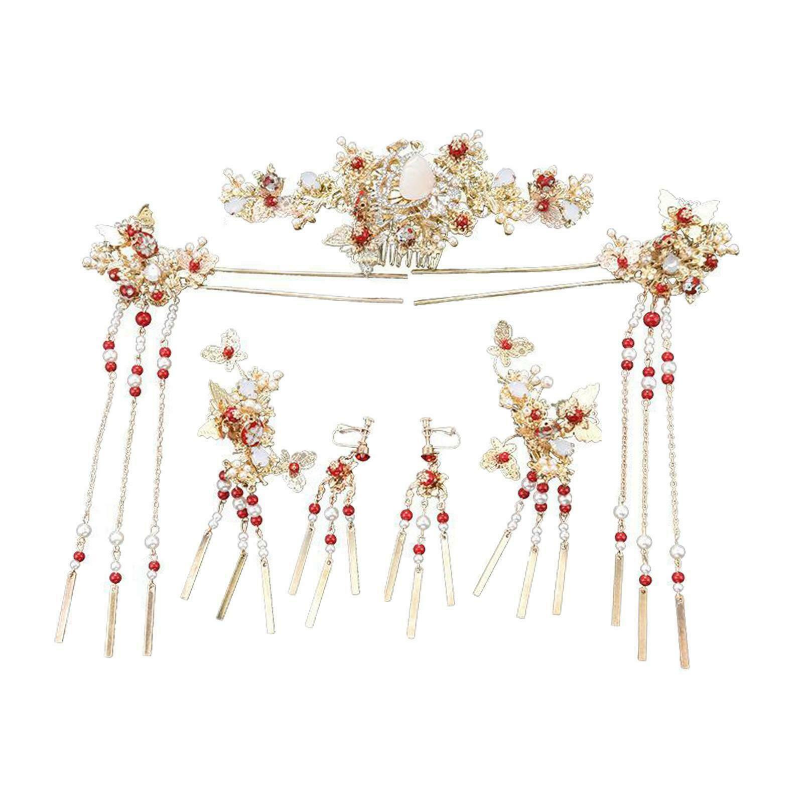Handmade Chinese Golden Hairpin Head Jewelry Wedding Headdress Headwear