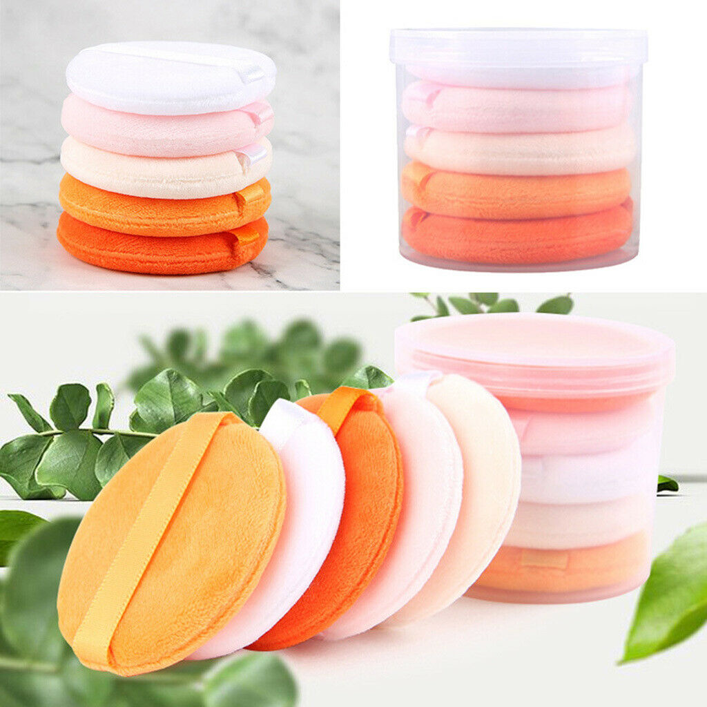 5Pcs Reusable Body Powder Foundation Air Cushion Puffs Round Sponge Pads