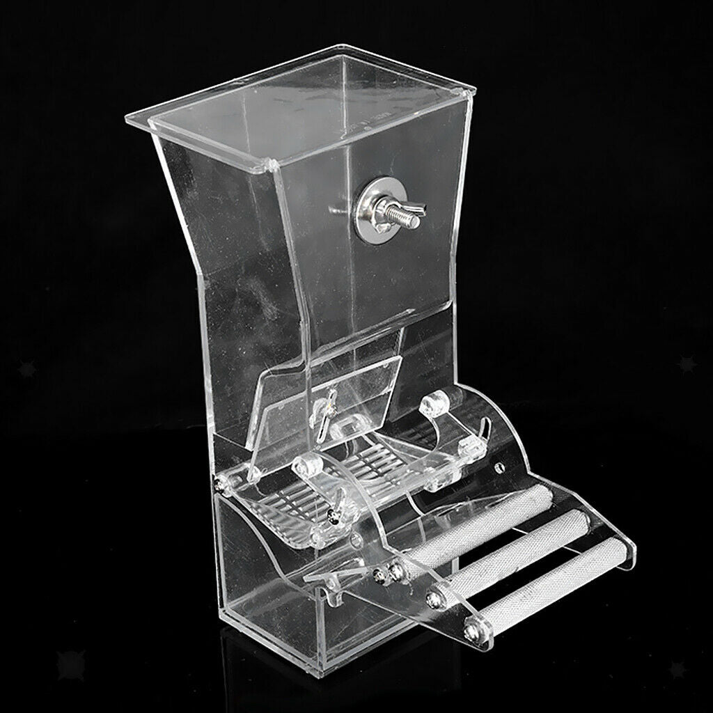 Acrylic Bird Feeder Automatic   & Food Feeder Cage Parrot Cockatiel