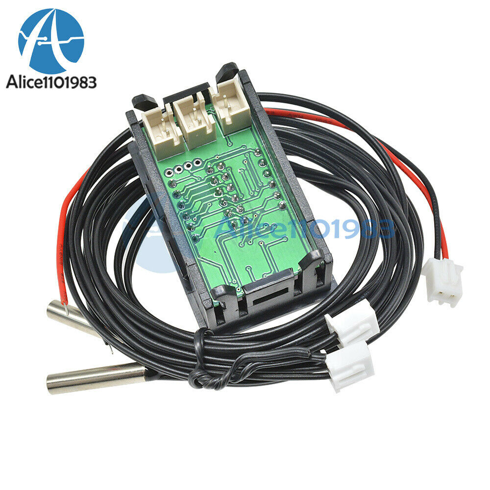 DC4V-28V Red Blue Dual LED Display Digital Thermometer Temperature Sensor Porbe
