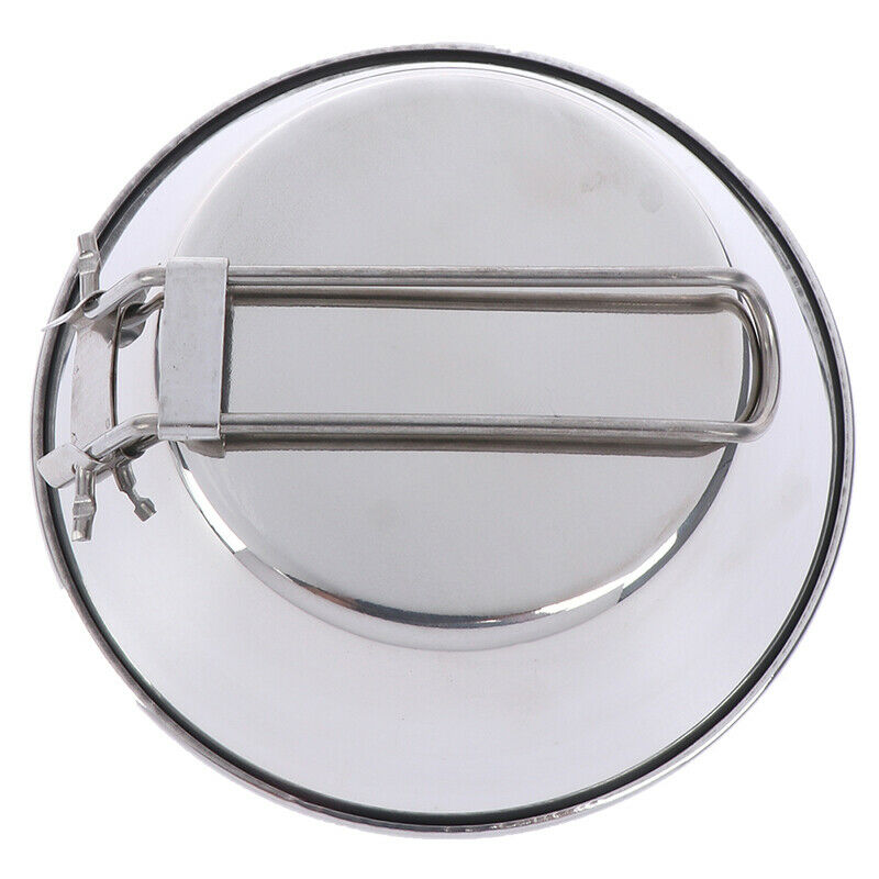 Portable Camping Picnic Cookware Stainless Steel Cooking Hiking Bowl Pot Pay Qx