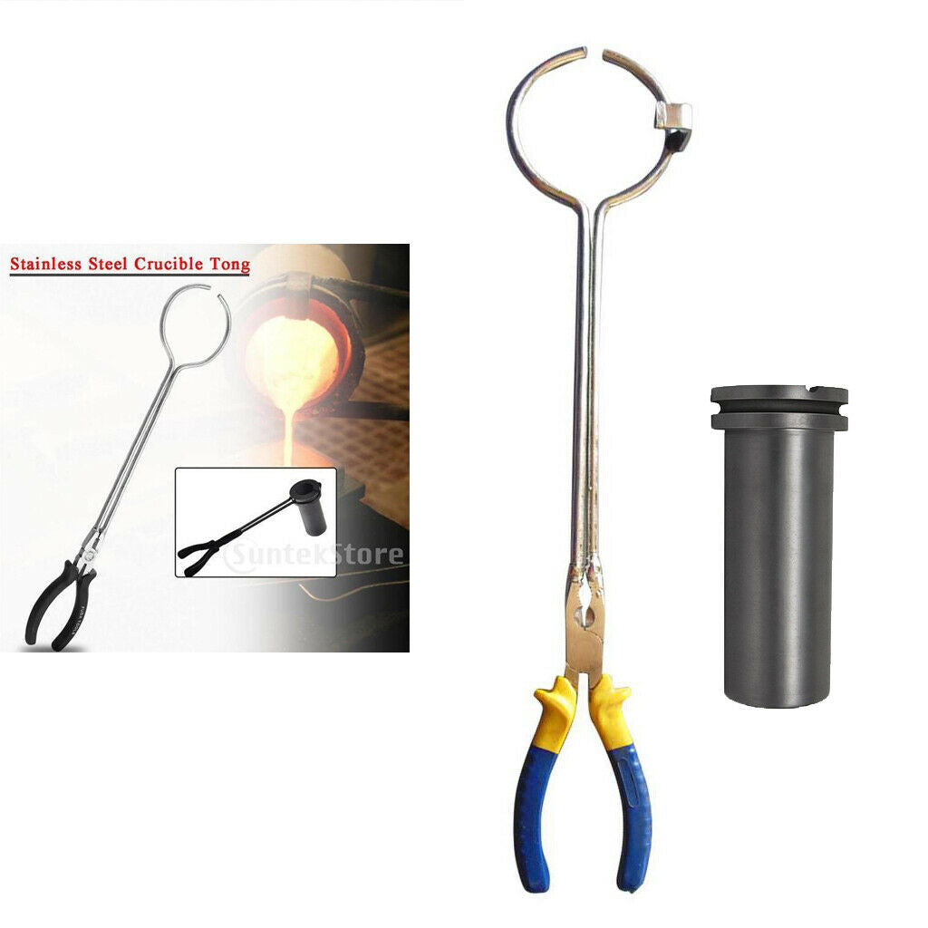 3kg Graphite Crucible+Tongs Metal Melting Scrap Furnace Torch Casting Cup