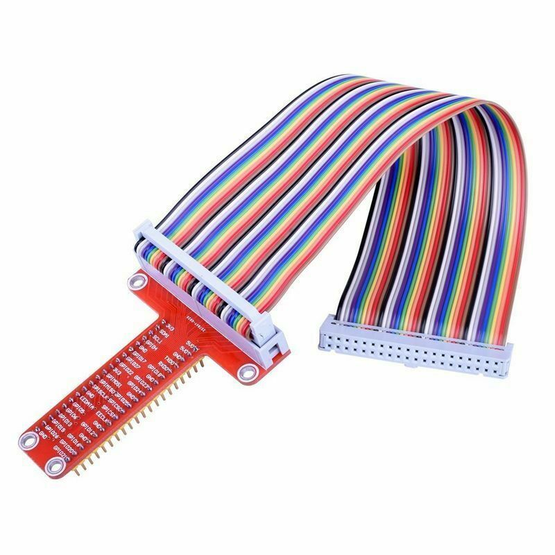 For RPi GPIO Breakout Expansion Board + 20cm FC40 40pin Flat Rainbow Ribbon CaT8