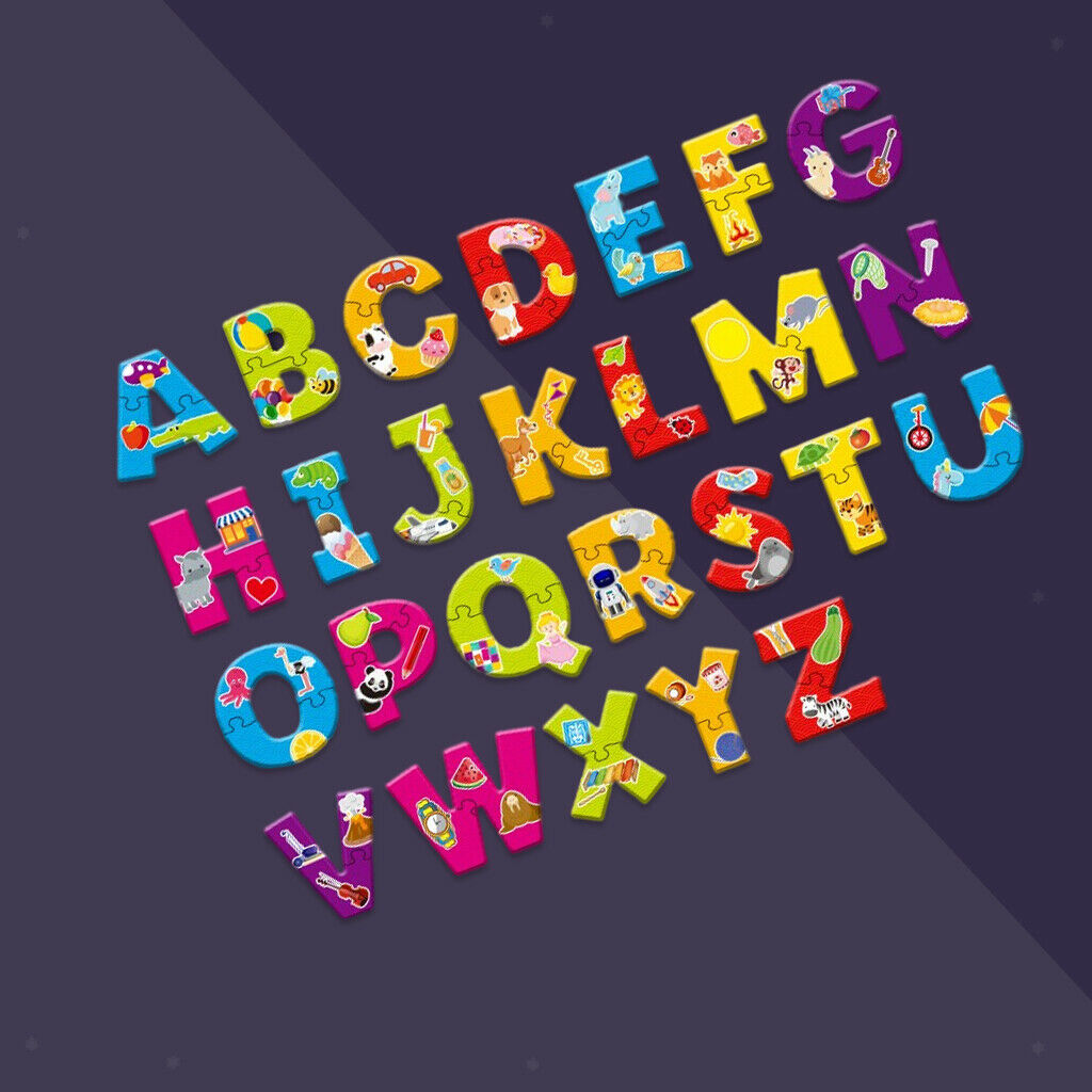 Cartoon Alphabet Jigsaw Puzzle Match Game Educational Novelty Toys Gift