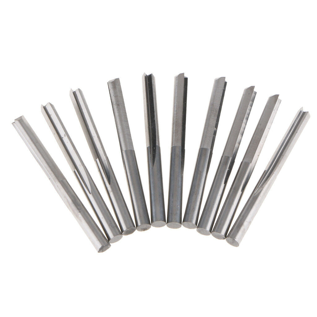 4mm x 22mm Double Flute Straight Router Bit with 4mm Shank, Pack of 10