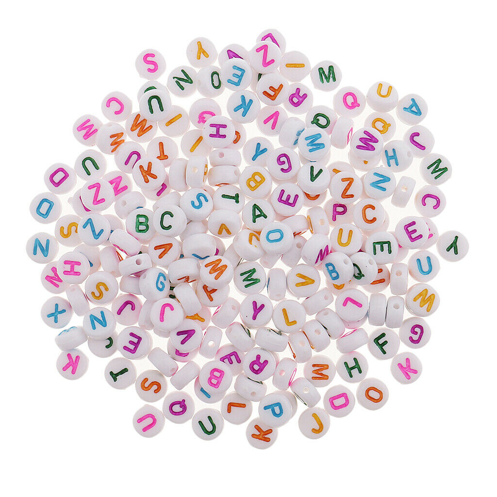 200 Pieces Alphabet Beads DIY Letter Beads For Jewelry Craft Colored Letters
