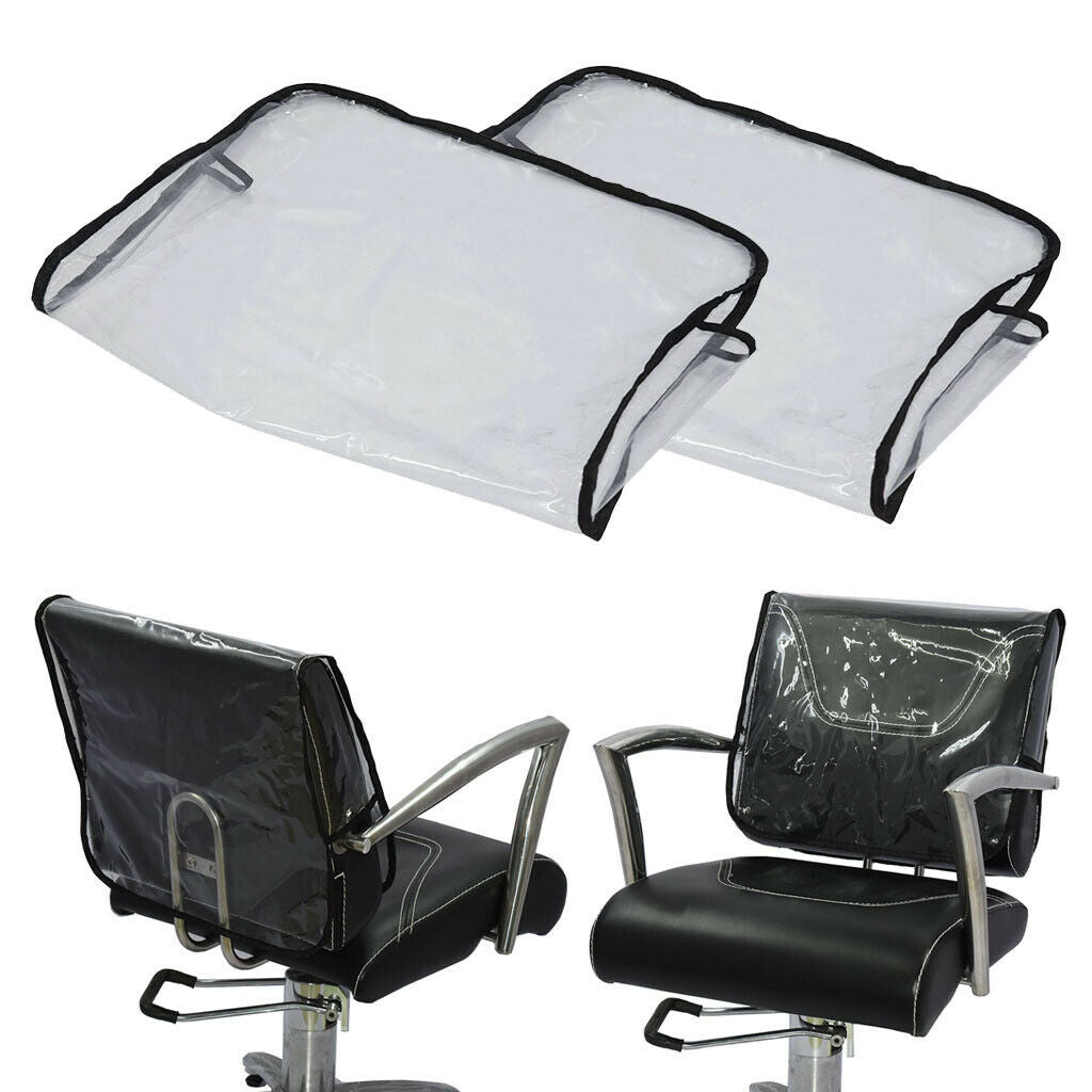 2pcs Barber Chair Back Covers Hair Salon Spa Professional Plastic PVC Cover