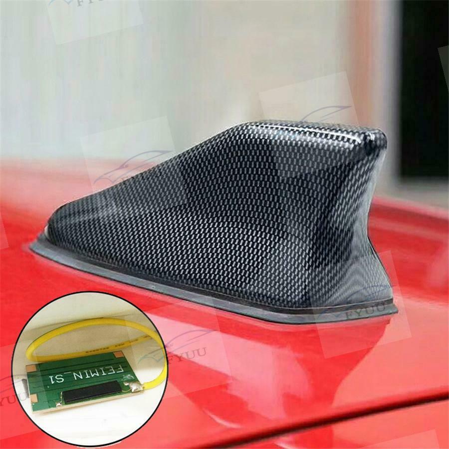 1xCarbon Fiber Look Shark Fin Roof Antenna Radio AM/FM Signal Aerial Car Access
