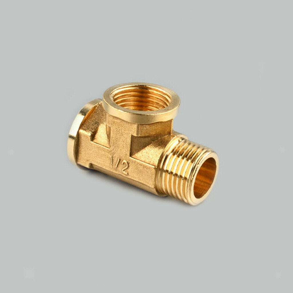 1/2" Anti-Burst Brass Tee Fitting / Pipeline Connector Female Male / 3 Way