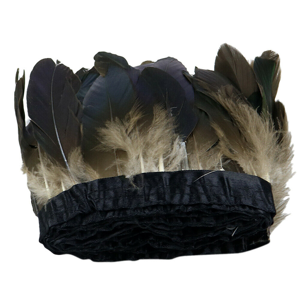 2m Beautiful Goose Feather Fringe Trims Lace Ribbon for Sewing Garment Decor