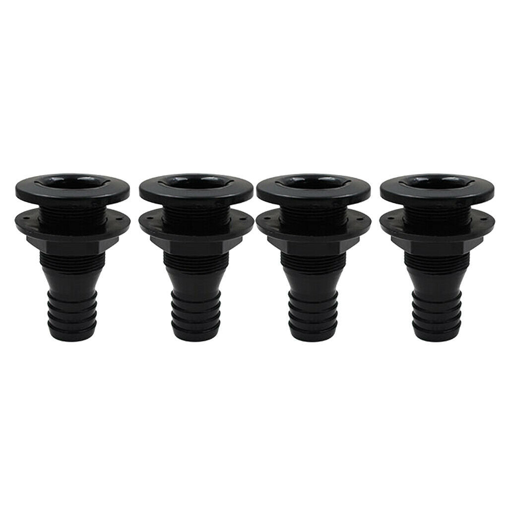 4x Durable 1'' Marine Thru-Hull Fittings Replacement Yacht Parts for Boat
