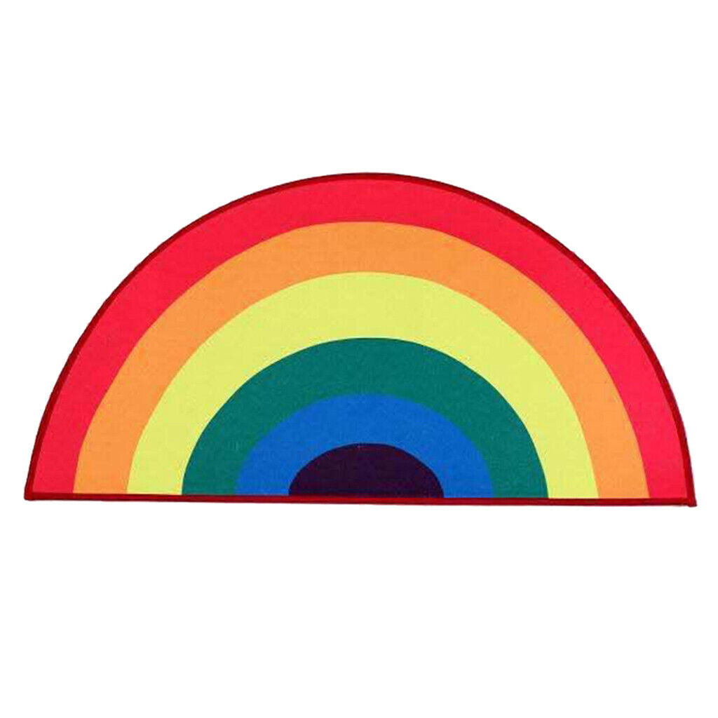 Half Round Entrance Rainbow Rug Floor Mat Carpet Bedroom Ornaments - Small