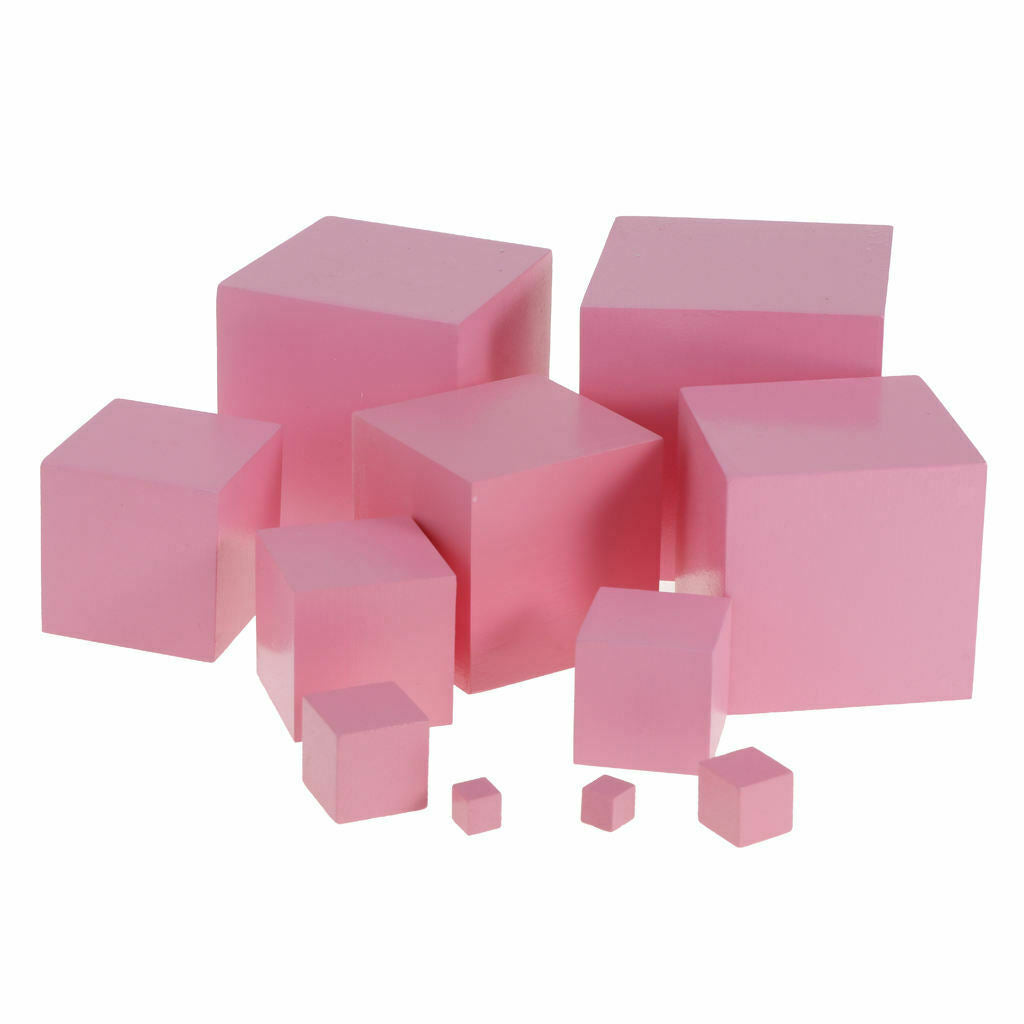 Pink Tower Wooden   Stacking Building Blocks Bricks Early Childhood Kids