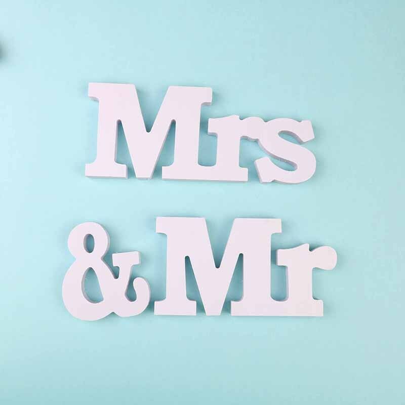 Wedding birthday party decoration white letters mr & mrs wedding creative.l8