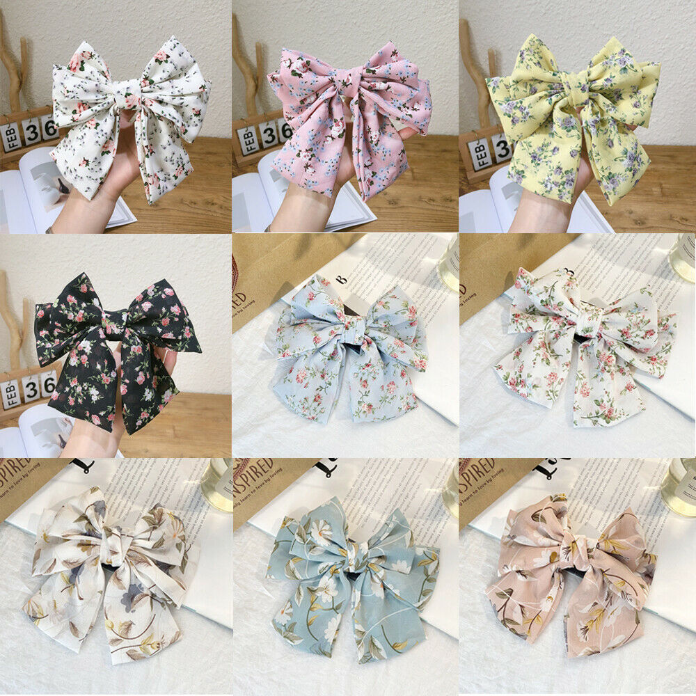 Styling Tools Floral Printed Bow hairpin Barrettes Bowknot Hair Clip Headwear