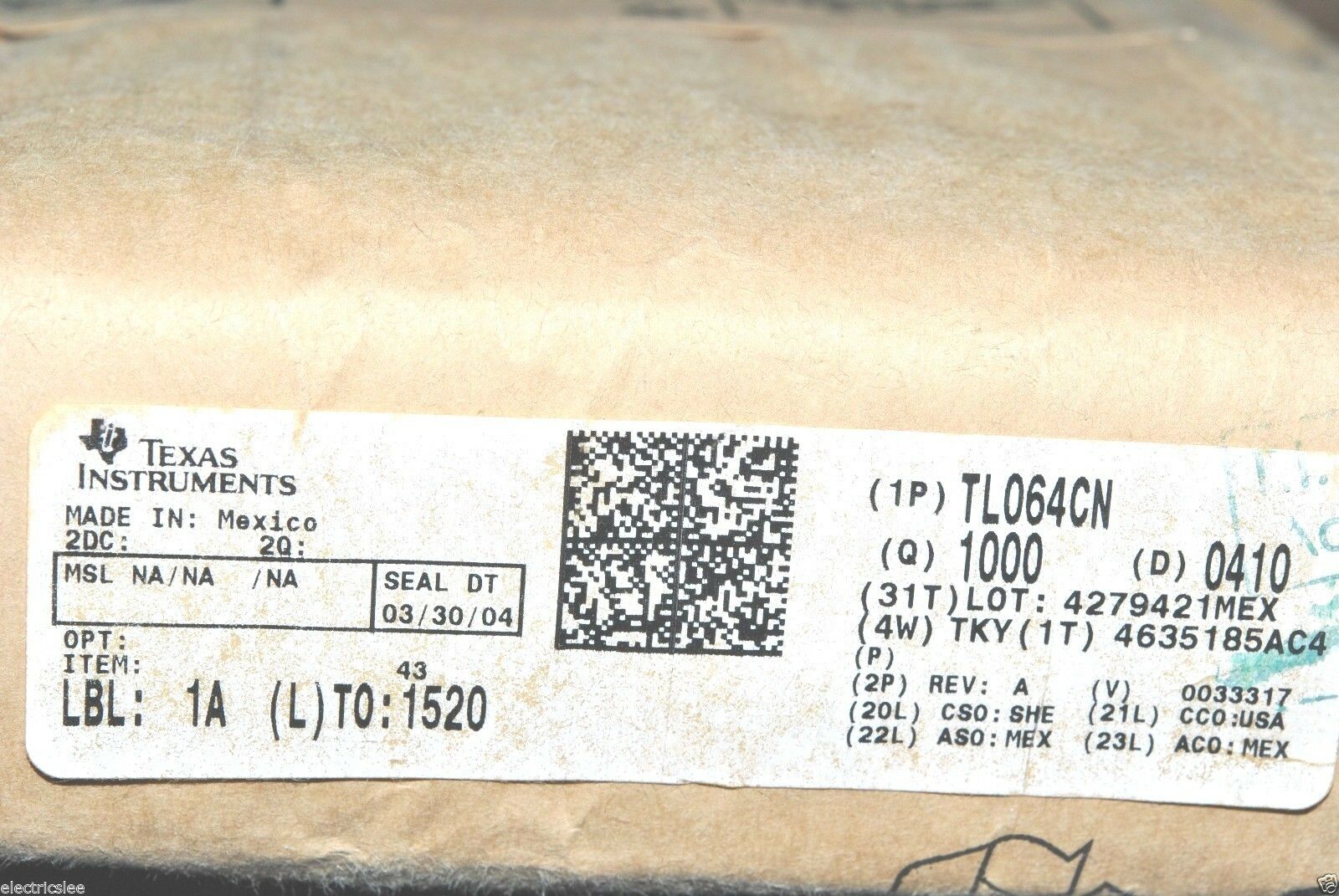20pcs-TI TL064CN (TL064) 14-PIN  Integrated Circuit (IC) - NOS- Made in Mexico