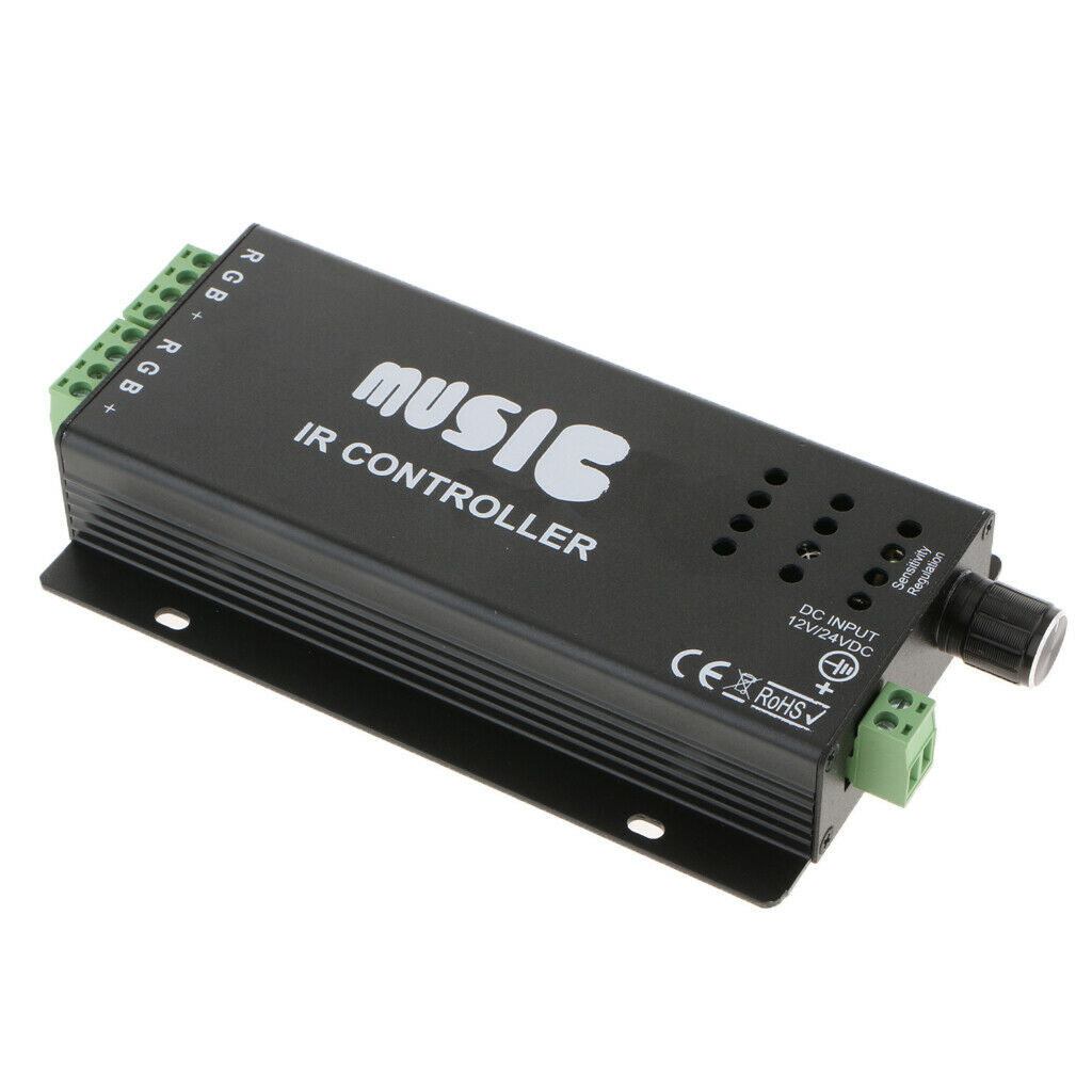 Music IR Controller 24 Keys Remote Sound Sensor 12V For RGB LED Strip