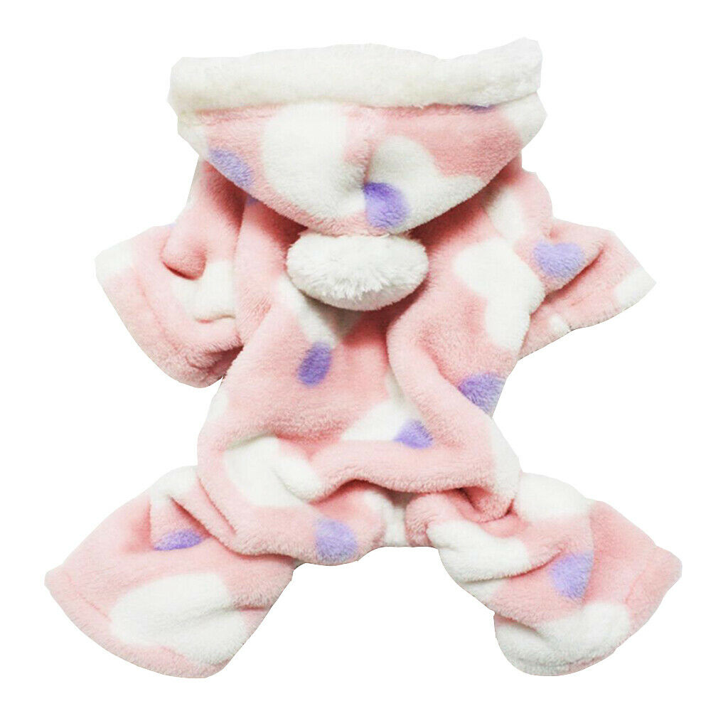 Super Warm Pet Dog Hoodie Puppy Sweater Sweatshirt Winter Clothes Pink - S