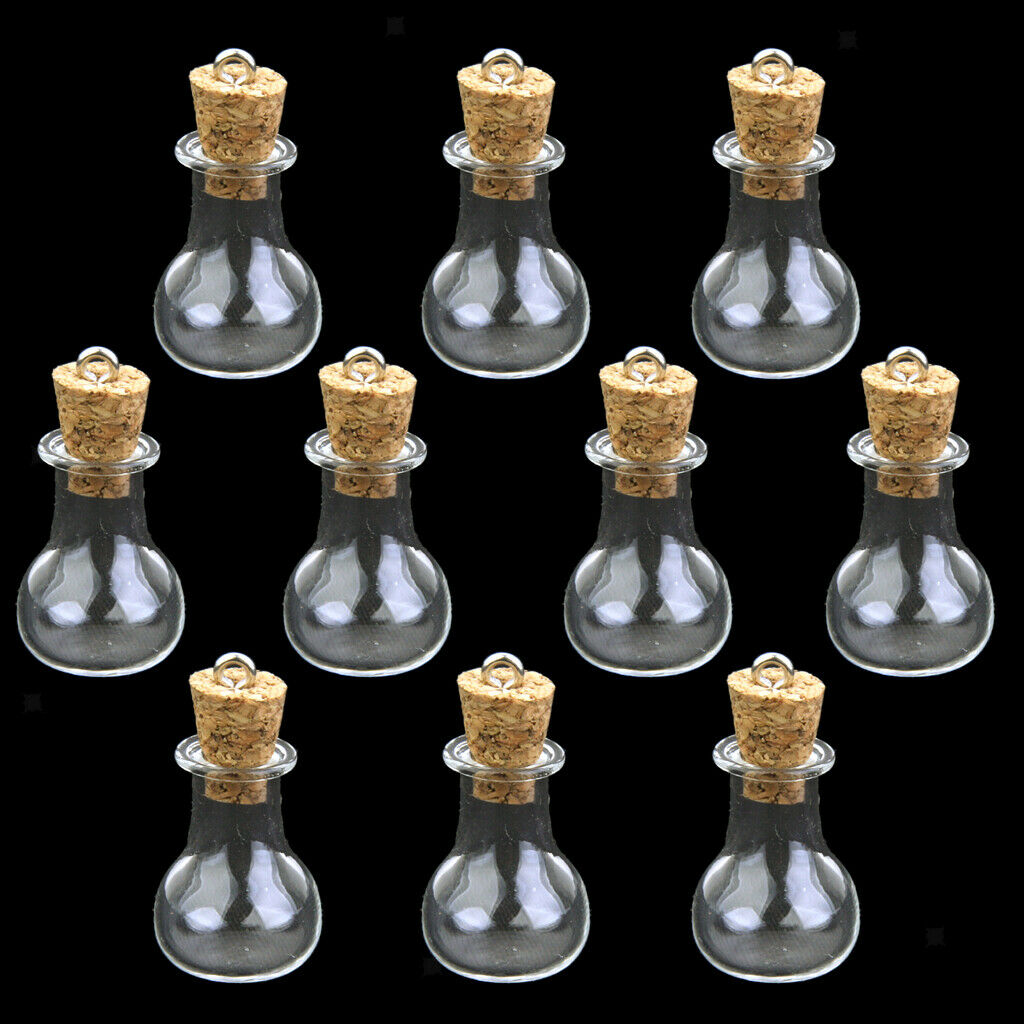 20pcs Small Glass Cork Bottle Wishing Bottle Craft Pendants Jewelry Wedding