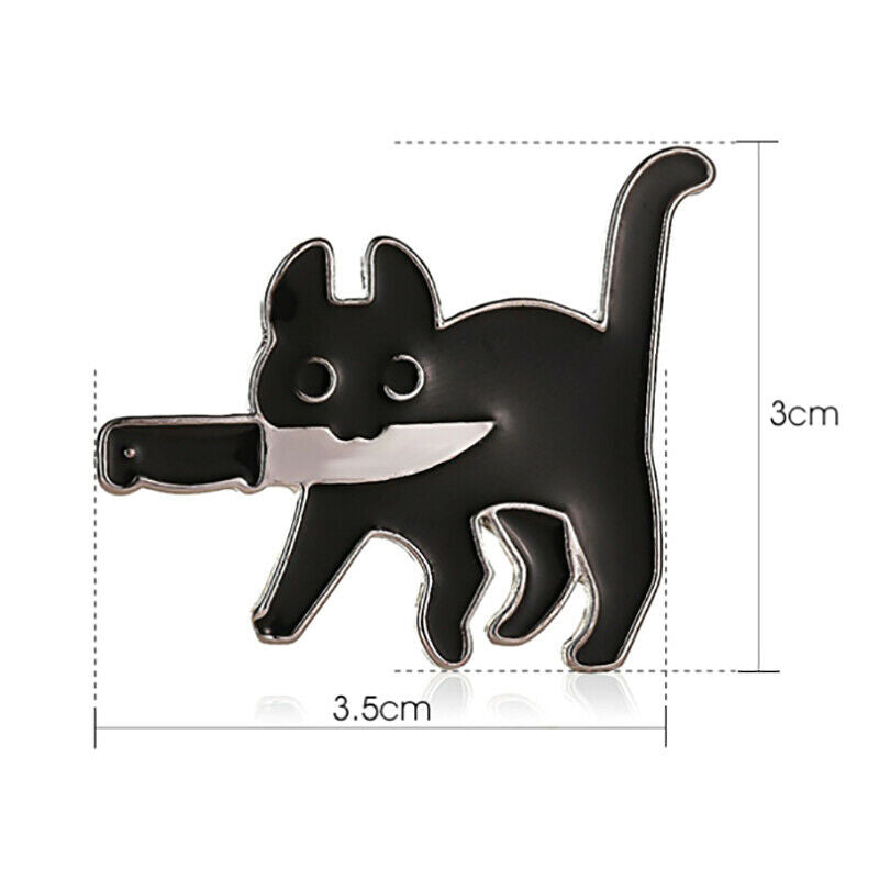 Cartoon Creative Black Cat Modeling Enamel Pin Lapel Badges BroochL Rf