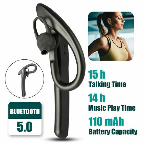 Wireless Bluetooth 5.0 Earpiece Trucker  Noise Cancelling Headset Mic Ear Hook