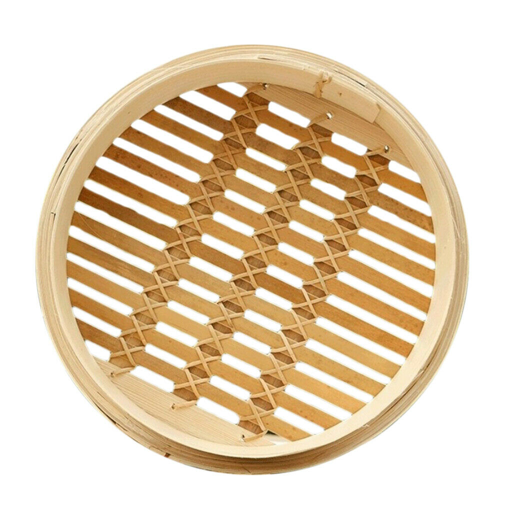 2PCS Chinese Handmade Bamboo Steamer Basket Classic Rice Meat Steamer 26cm