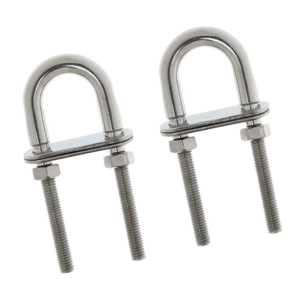 2xStainless Steel Boat Bow Stern Eye U-Bolt M8x10 Boat Special Design