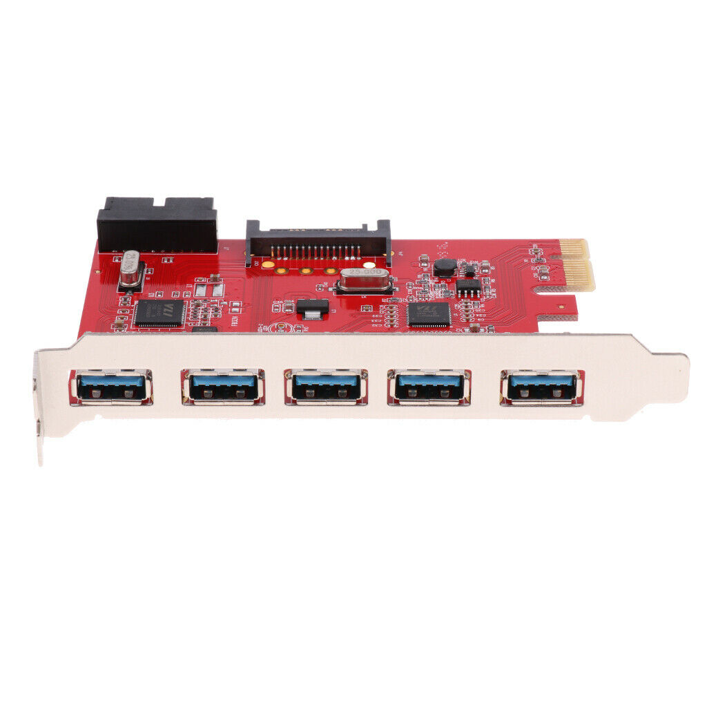 5 Ports PCI-E to USB 3.0 HUB   Expansion Card Adapter 5 Gbps Speed