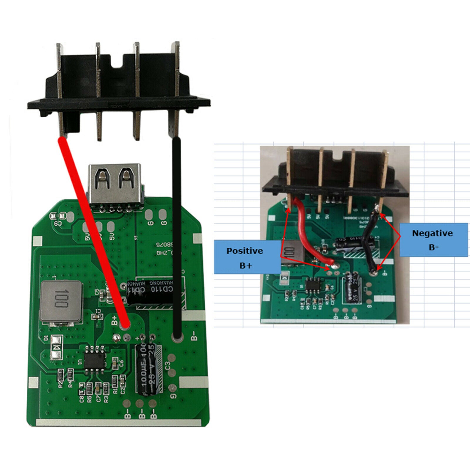 Red Adapter High Quality 20V USB Adapter for Craftsman CMCB202 Accessories