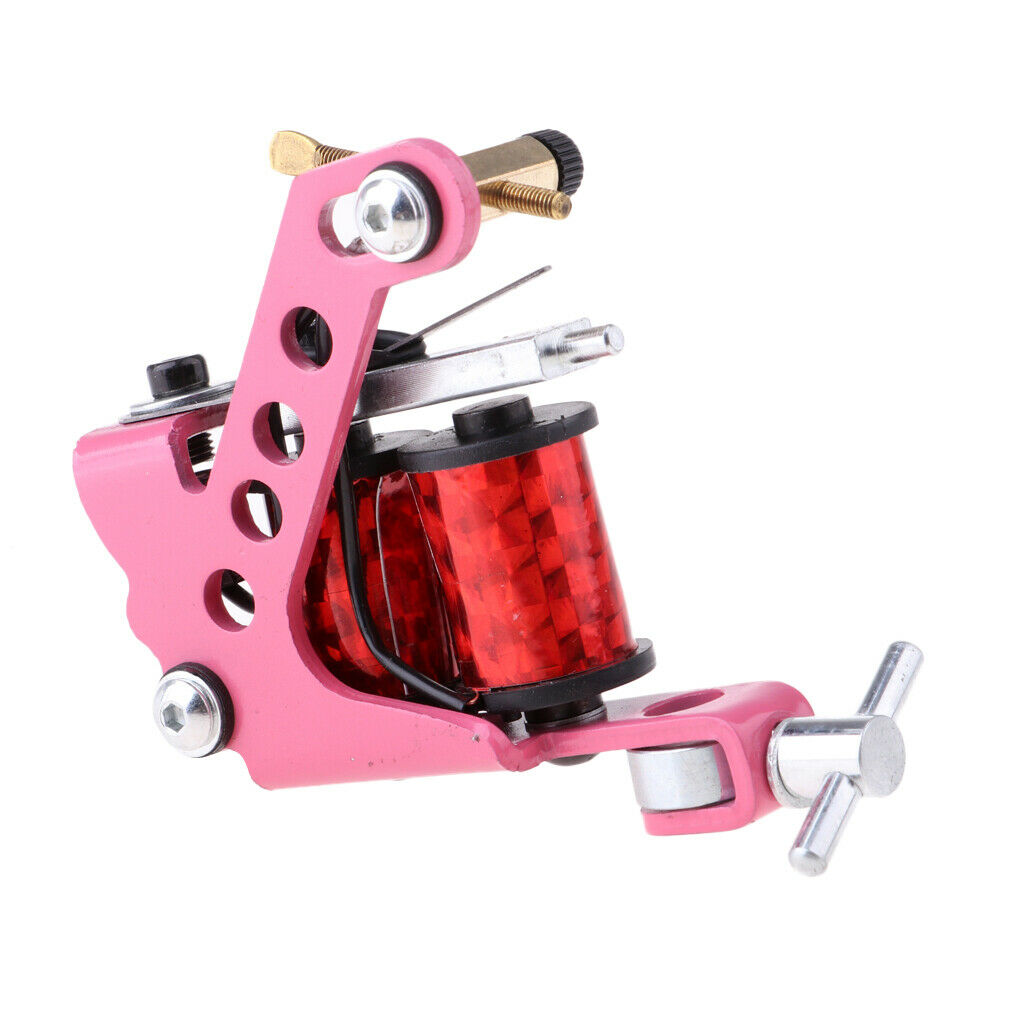 Pink  Machine Body Art Liner Shader 10 Wraps Coil Tattooing Supply