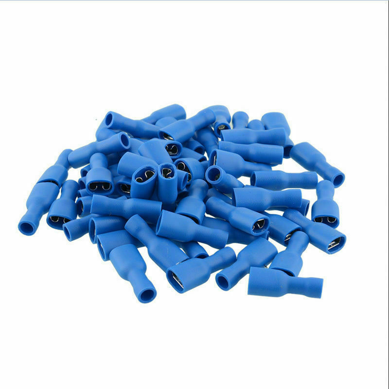 100Pcs Male & Female Insulated Spade Wire Crimp Terminal Cable Connector Kit
